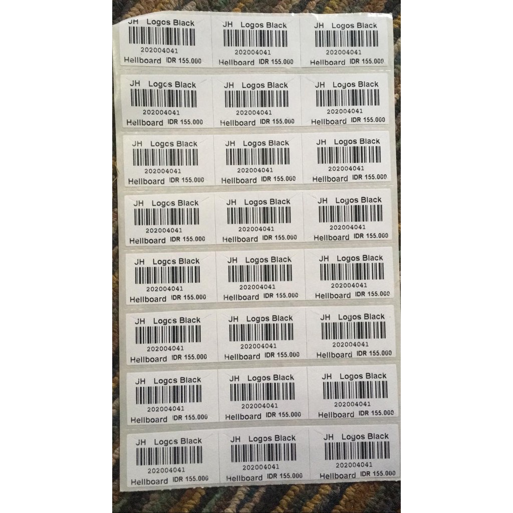 

Cetak Jasa Print Barcode ukuran 32x18 semicoated