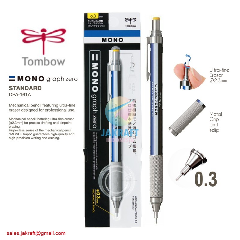 

(1 Pcs) TOMBOW Mono Graph Zero 0.3 mm Mechanical Pencil Pensil Mekanik 0.3mm Made in Japan