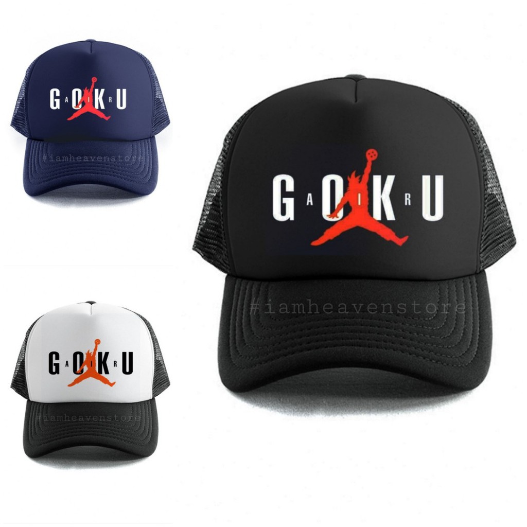 Topi Trucker Jaring Motif Anime Dragonball Goku Air Jordan