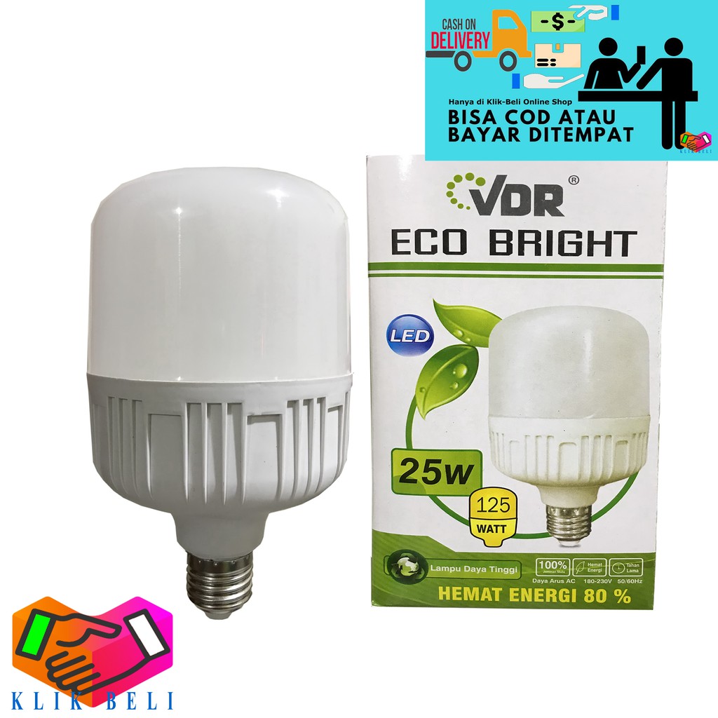 Bohlam Capsule 25 Watt VDR Eco Bright LED 25W Super Terang Lampu Kapsul Hemat Energi Listrik