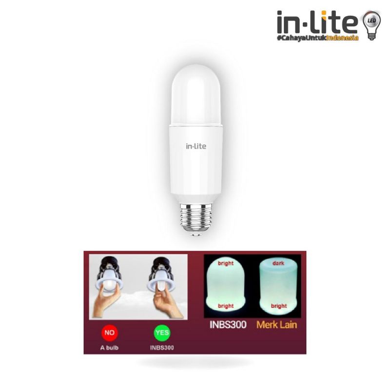 IN-LITE LAMPU LED STICK BULB 15W 15 WATT INBS300 PUTIH COOL DAYLIGHT 6500K