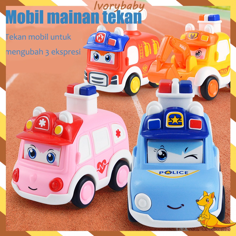 Ivorybaby Mainan mobil mobilan drive inertial mobil mainan anak 4 warna