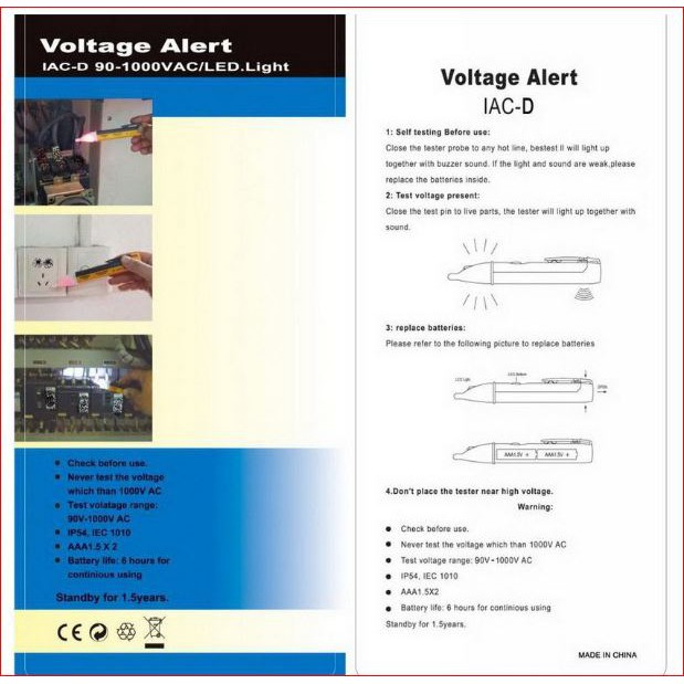 (NCS) COD TEST PEN Alat Tes Pendeteksi Kabel Listrik Tanpa Sentuh VOLTAGE DETECTOR