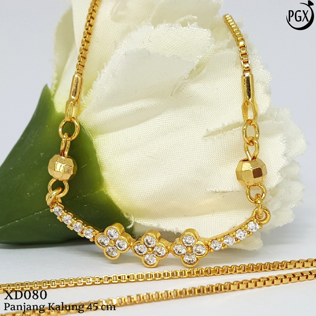 PGX Kalung Wanita Xuping Aksesoris Fashion Perhiasan Lapis Emas Premium - XD080