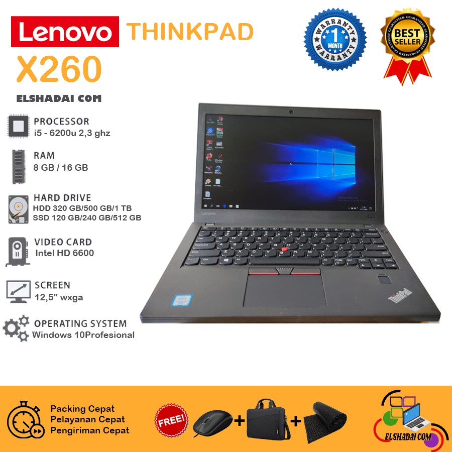 HARGA LAPTOP BEKAS || Lenovo thinkpad X260 core i5 vga INTEL mulussss