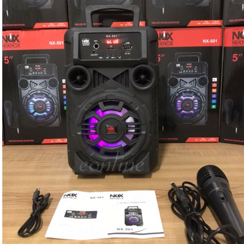 speaker bluetooth karaoke nix-nox nx-501 NX 501 5inch gratis microphone