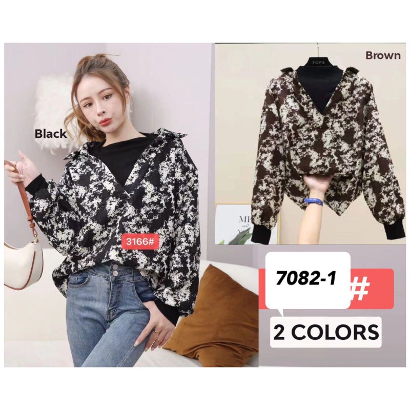 atasan semi rajut import 7082-1