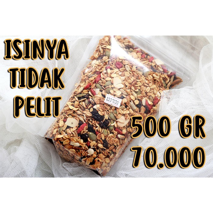 

Terlaris Granola Roasted 500 gr (Mix Seed & Goji Berry & Raisins) by YDG - Oat - Less Sugar Diskon