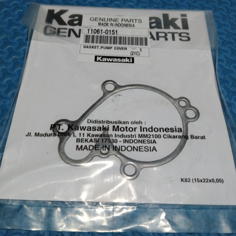 Paking gasket water pump ninja 150 r rr original Kawasaki 11061-0151