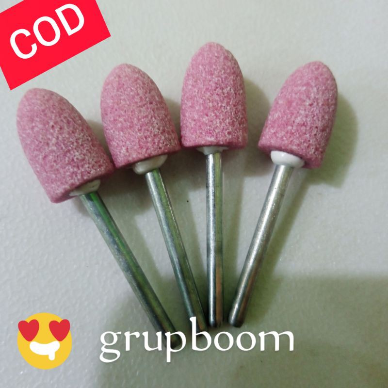 MATA BOR ASAH 12MM GRINDING STONE BATU POLES GERINDA 3X12X17MM LANCIP KERUCUT MINI GRINDER