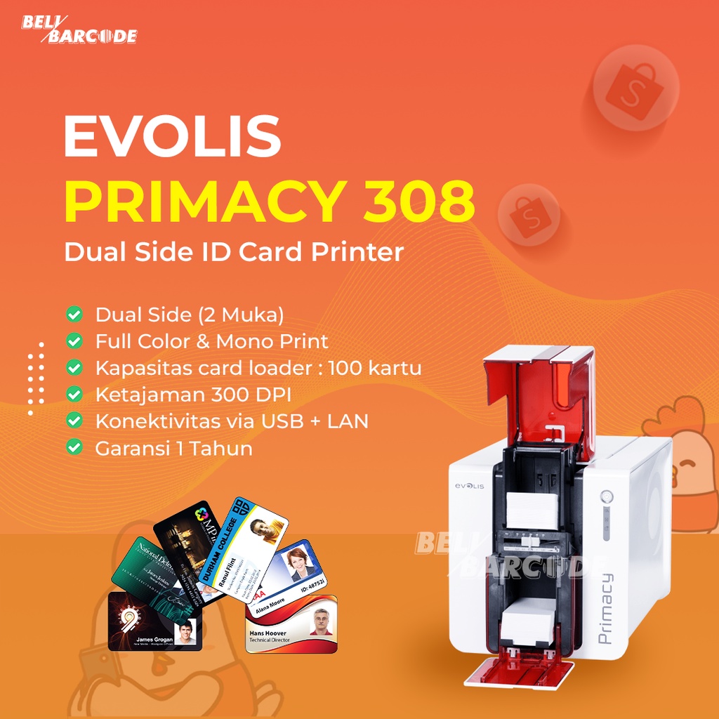 Printer ID Card Evolis Primacy 308 Cetak Kartu Dual Side