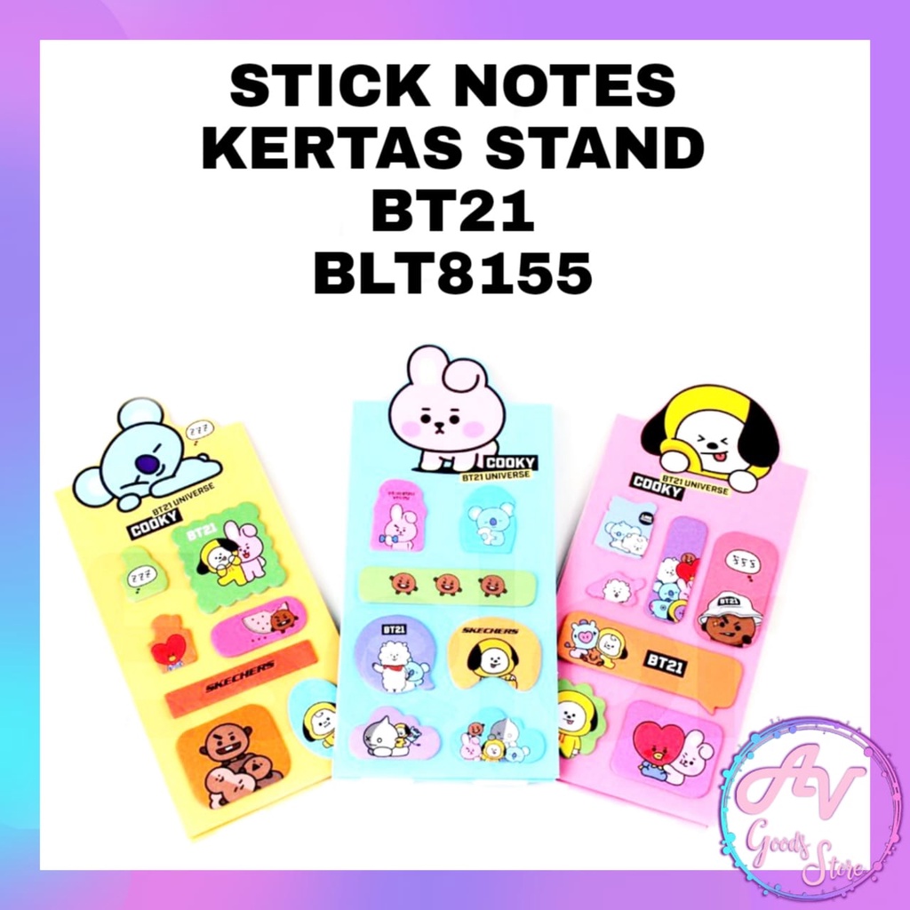 

sticky notes / bookmark / pembatas buku / STICK NOTES KERTAS STAND BT21 UNICORN BLT8155