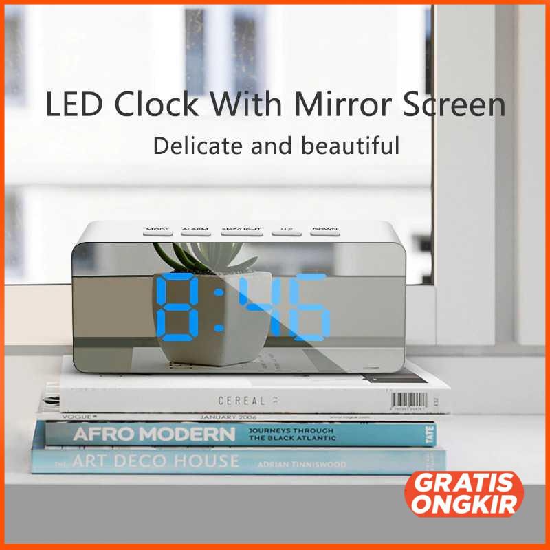 Jam Weker Mirror Alarm Digital Temperature - TS-S69