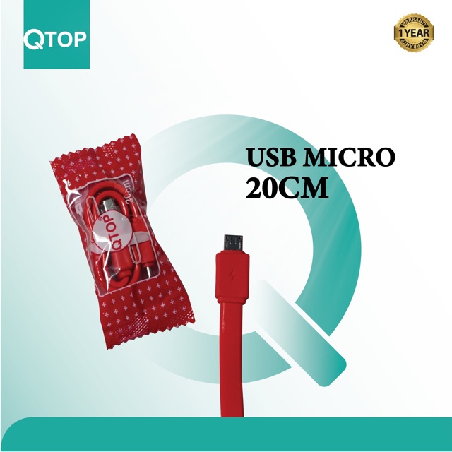 Kabel charger Qtop Candy Micro Usb / Kabel Powerbank  [GARANSI 3 BULAN]