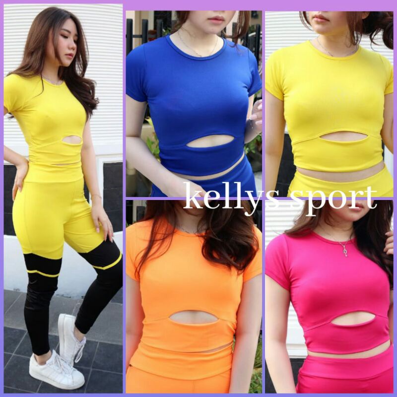atasan senam crop KD 001