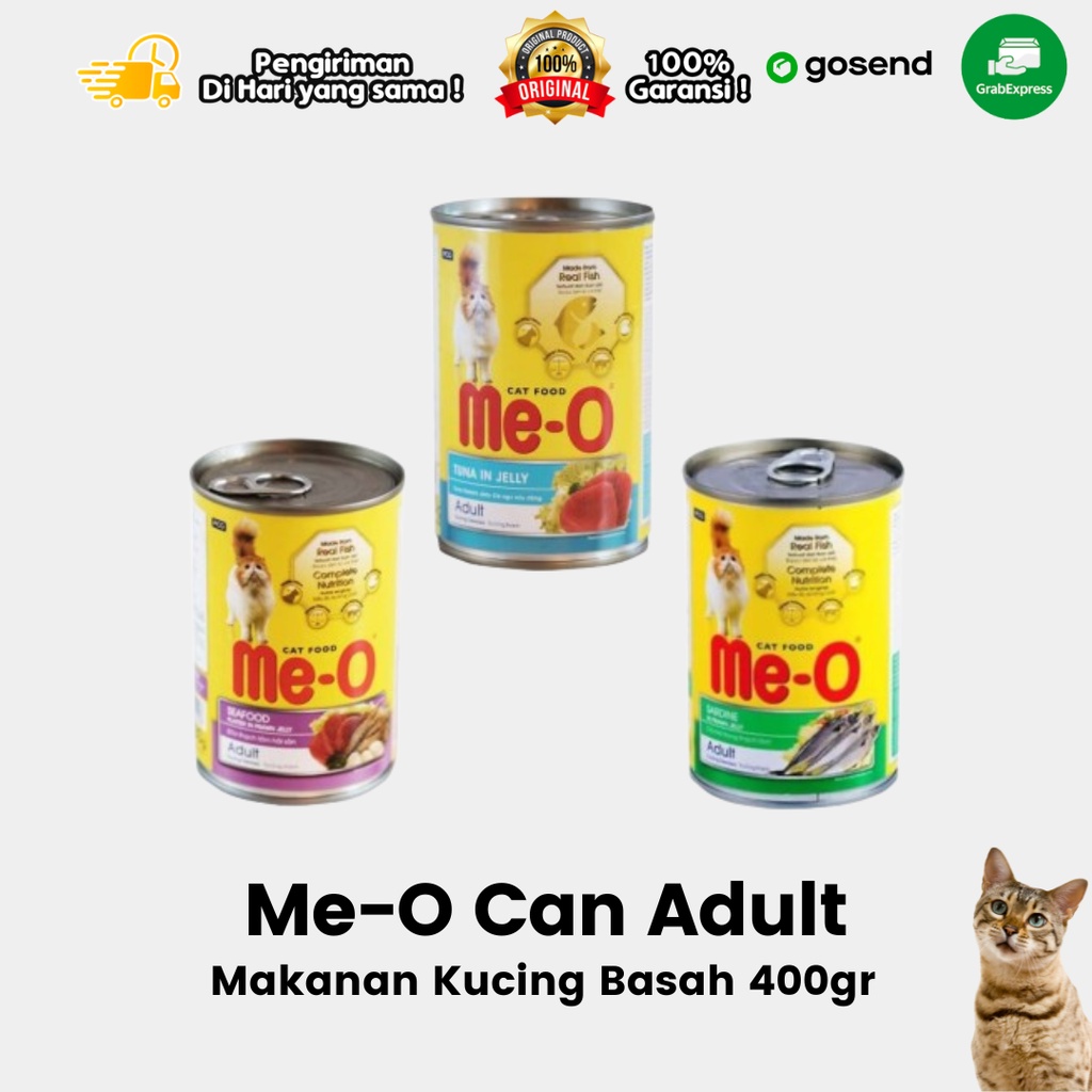 Makanan Kucing Basah Wet food Can MEO Adult 400gr