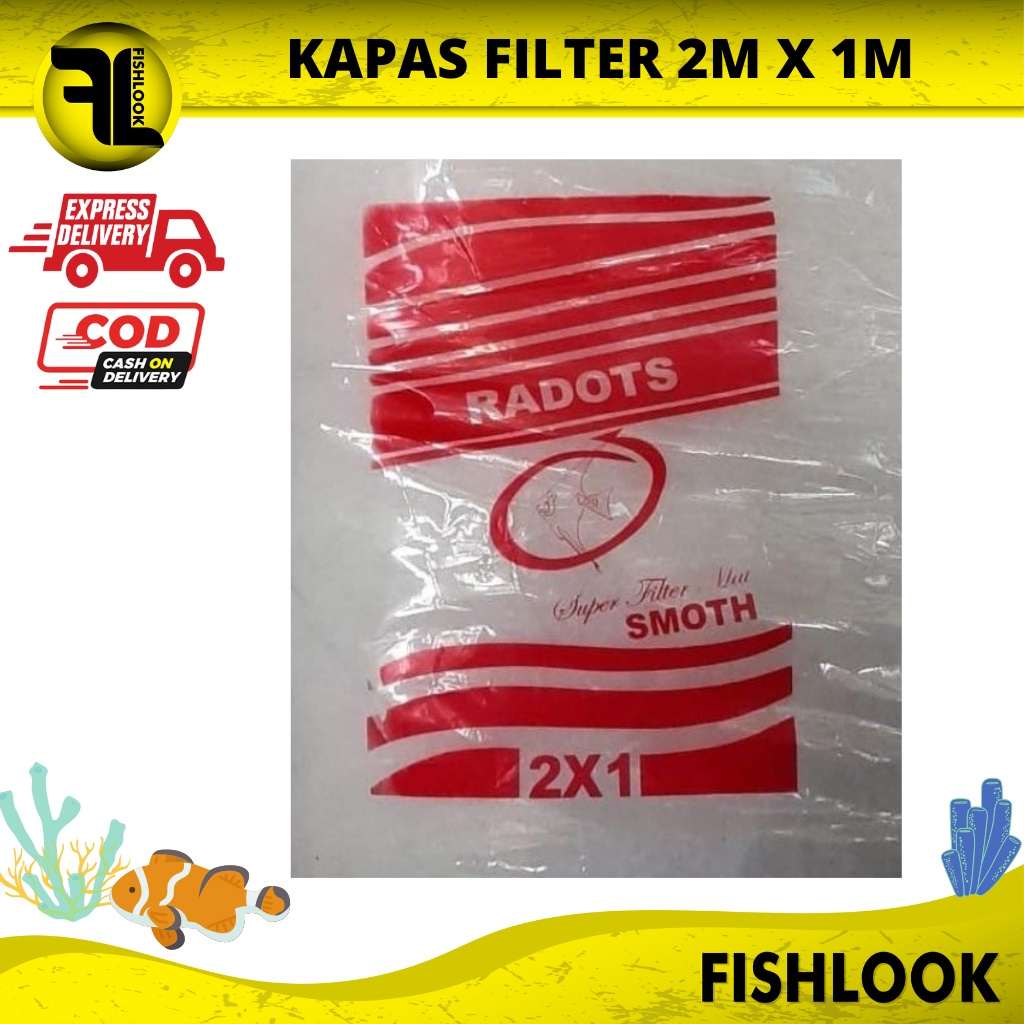 Kapas filter aquarium size XL busa putih kolam 2mx1m 2x1