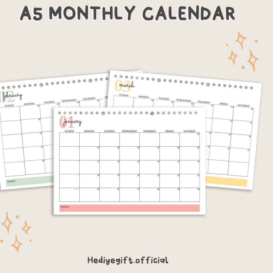 

DHP A5 Loose Leaf I Monthly Calendar ✮ 11