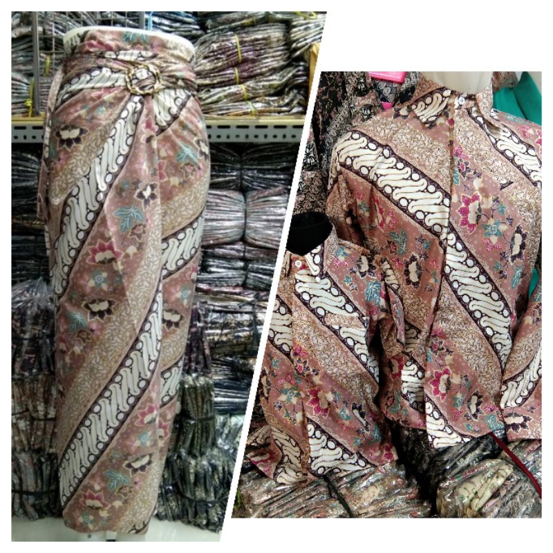 Couple batik rok lilit dengan kemeja//rok lilit batik//rok ikat//kain lilit couple