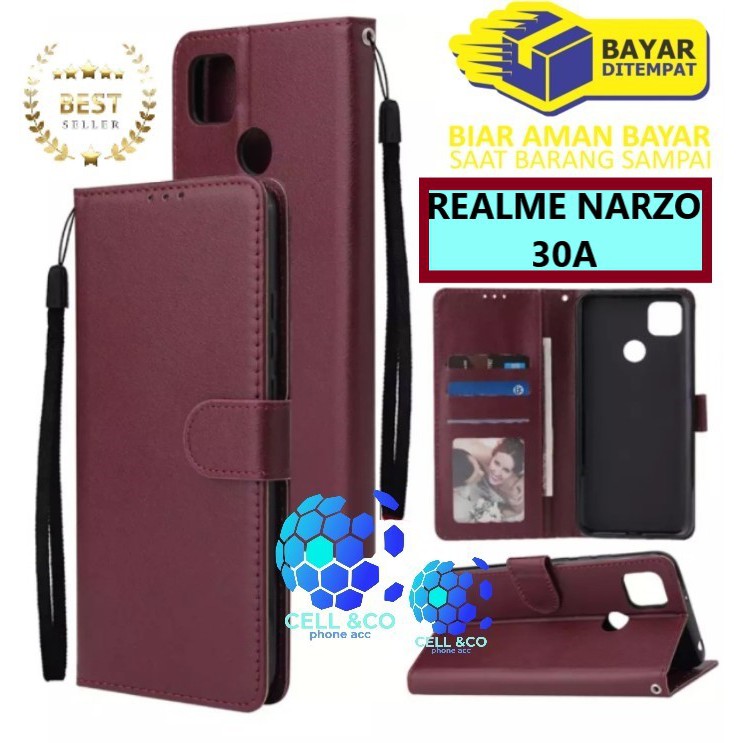 Flip cover REALME NARZO 30A Flip case buka tutup kesing hp casing flip case leather wallet