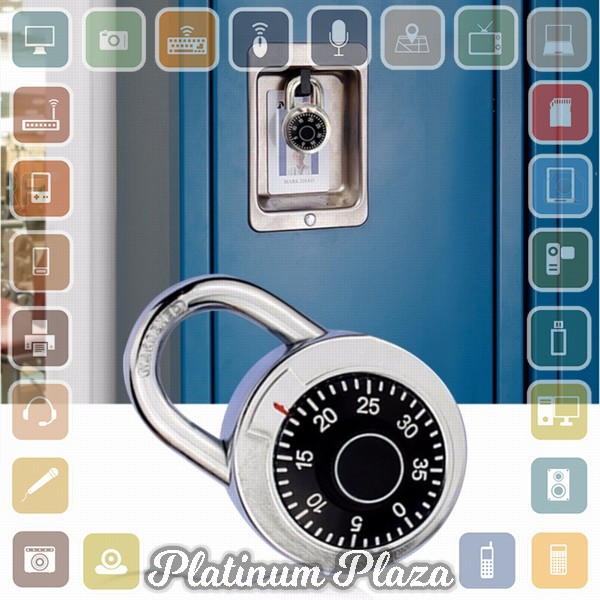 CJSJ Gembok Brankas Rotary Padlock Digit Combination Padlock - CH-209 - Silver Black`29GX22-