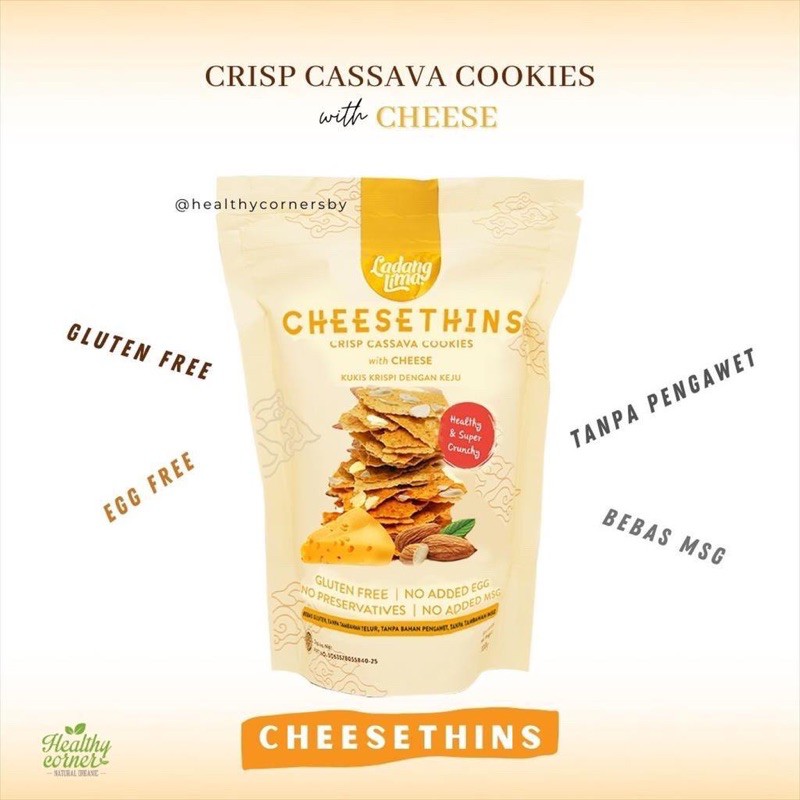 

Ladang Lima Gluten Free CHEESETHINS Healthy Cookies Kue Sehat 80 gr