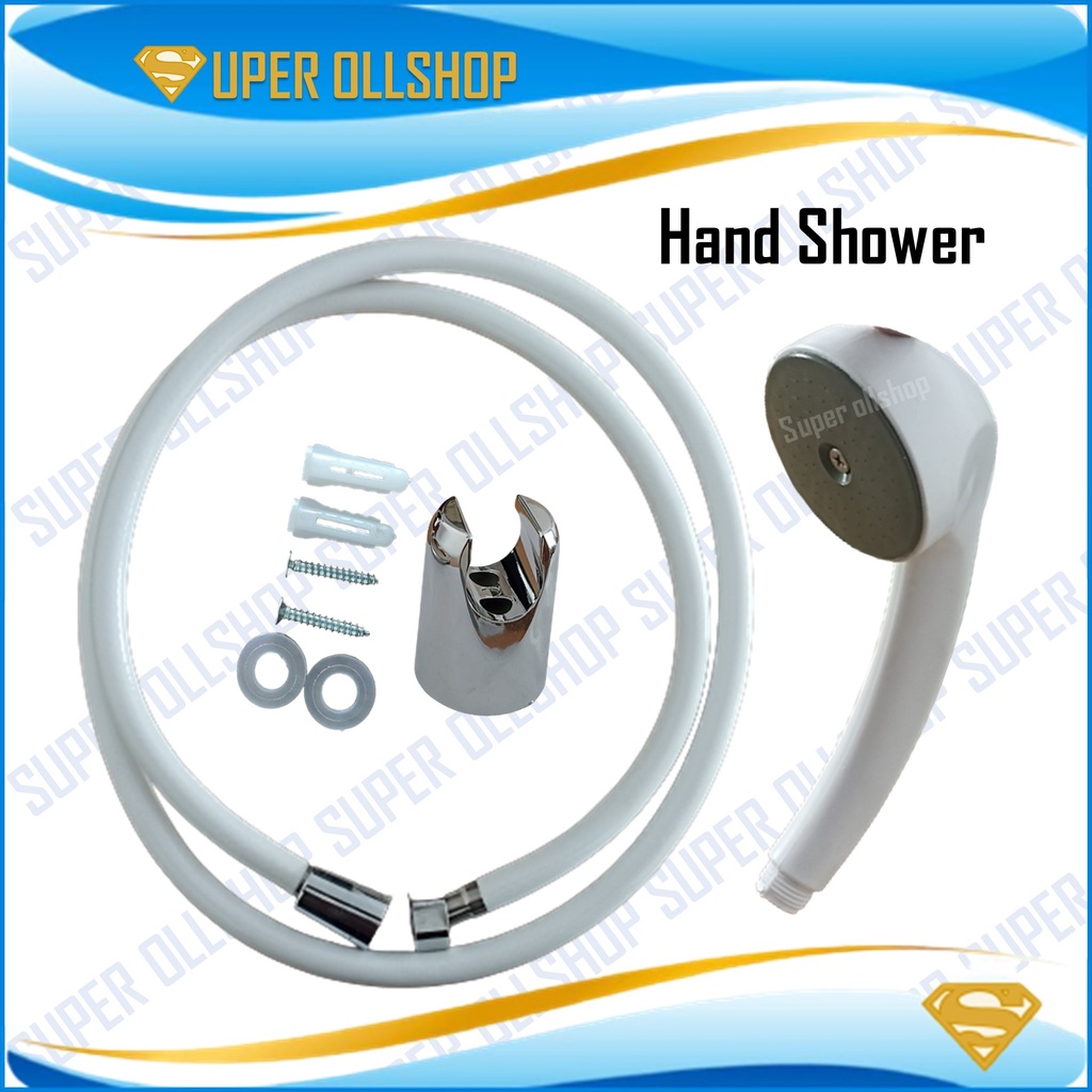 Hand Shower Mandi Kepala Shower Pvc Selang Putih Spray Bidet Sower Tekanan Tinggi Genggam Hemat Air Kepala Pancuran Mandi Murah