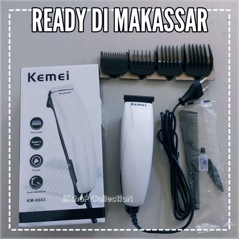 MESIN CUKUR RAMBUT LISTRIK ORIGINAL KEMEI KM-6603 / ALAT CUJUR RAMBUT PROFESIONAL