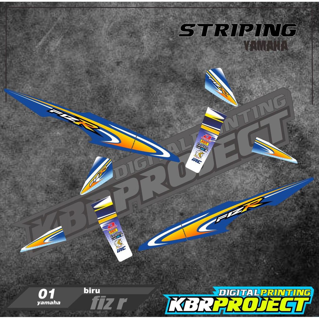 (cod)F1Z R bayak warna stiker striping lis motor yamaha FIZ R 01 Racing Terlaris HOLOGRAM TRANSPARAN