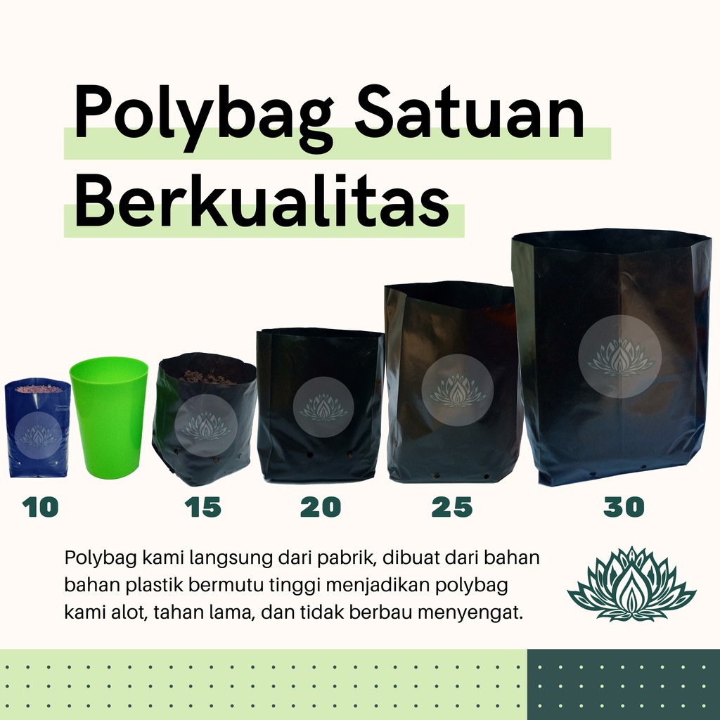 1 Polybag Tanaman Polibag Tebal  Tebal Awet 15x15 20x20 25x25 30x30 10x12 Pot Plastik Polibek Bunga