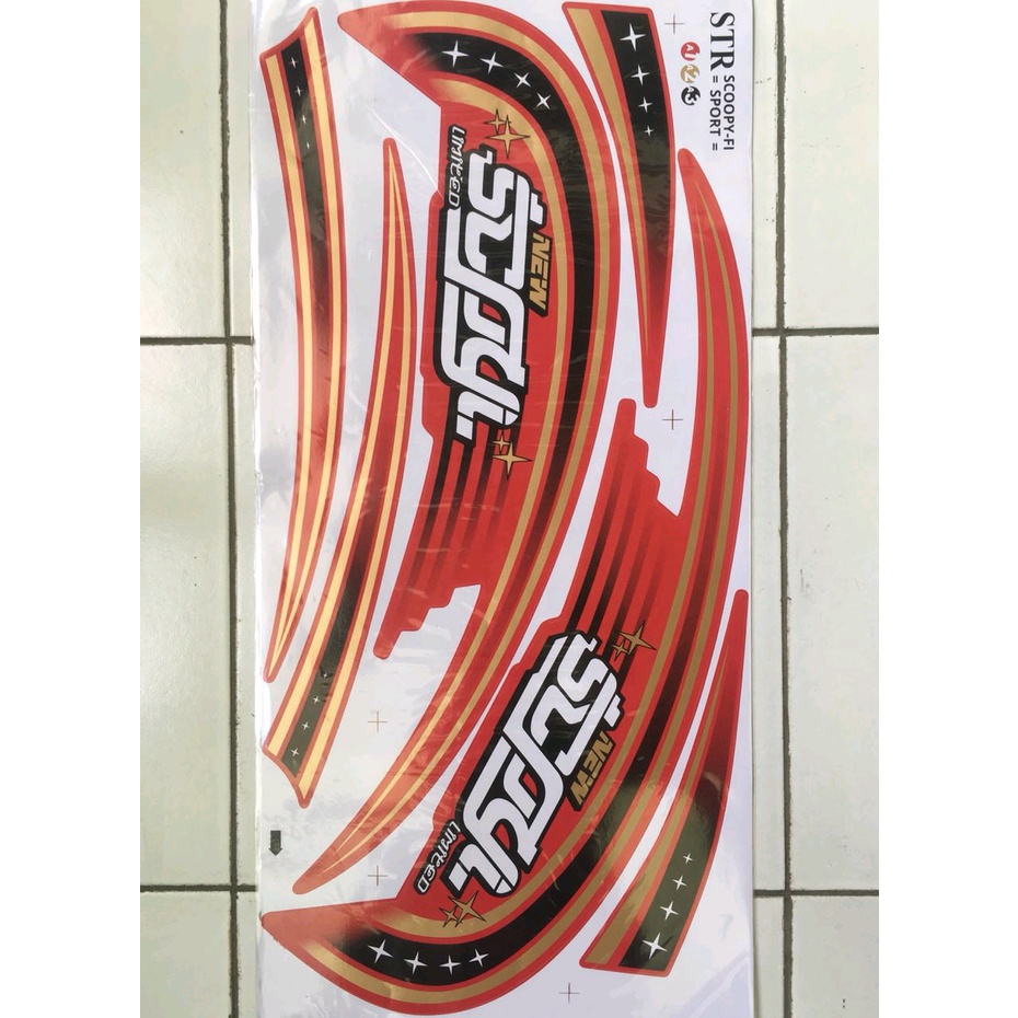 striping variasi scoopy thailand grafis merah