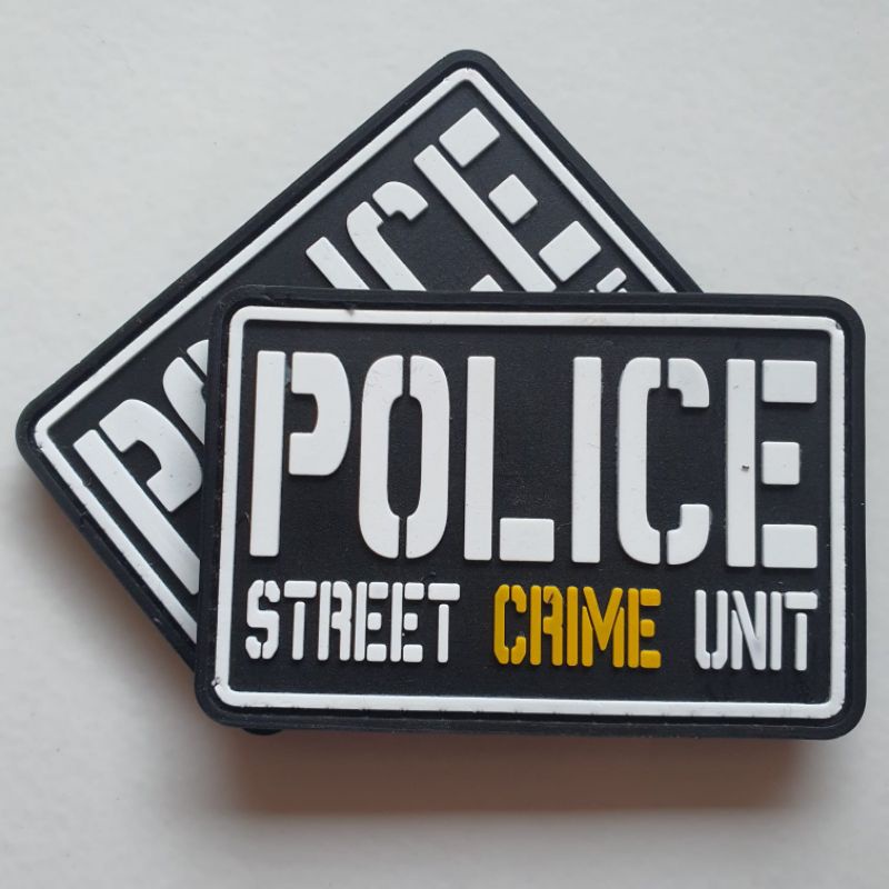 patch rubber logo POLICE STREET CRIME UNIT tulisan/rubber patch polisi/tempelan