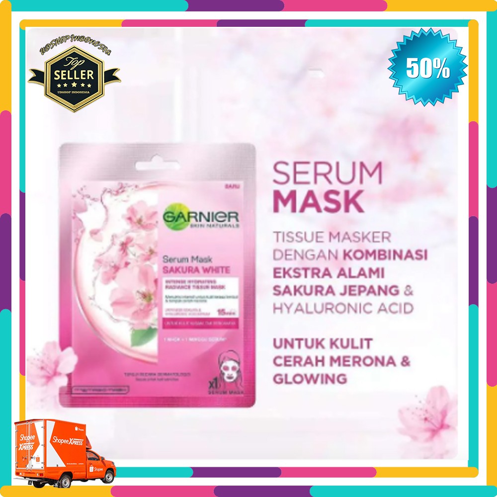 Garnier Serum Mask Hydra Bomb Sakura White Skin Care (Masker Wajah Untuk Kulit Cerah Merona) Udshop