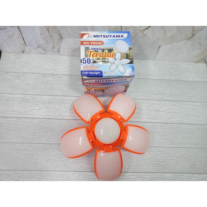 Lampu LED MITSUYAMA 50W &quot;bohlam Model teratai MS-9850D Sangat terang