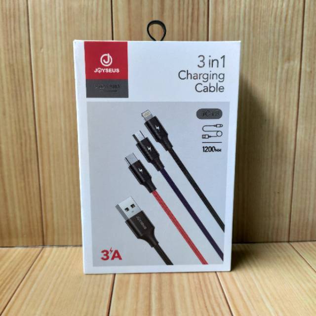 Joyseus 3 in 1 Kabel Charger Micro USB Type C iPhone Lightning - JC13