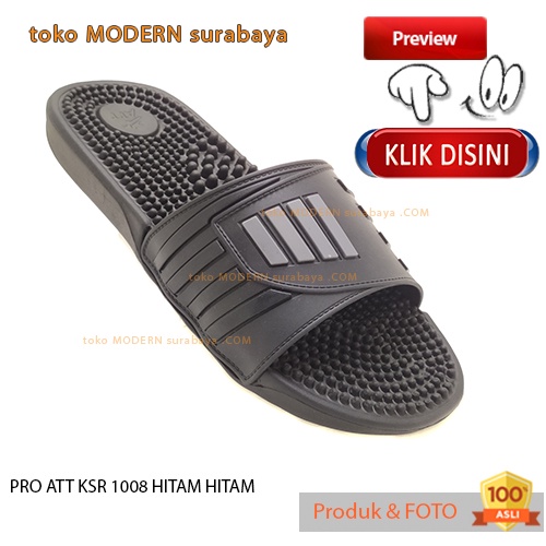 Sandal pria casual sandal slide karet murah PRO ATT KSR 1008 HITAM HITAM