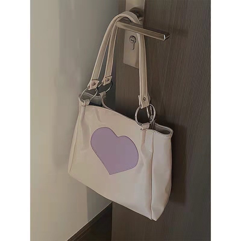 [PO] 하늘 Haneul Heart Tote Bag | tas besar gaya korea motif hati aesthetic santai