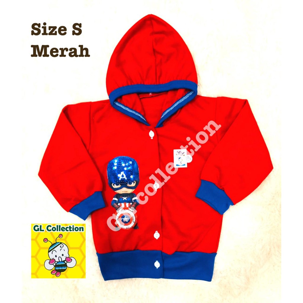 Jaket Fashion Outer Anak Cowok Superhero Lampu LED