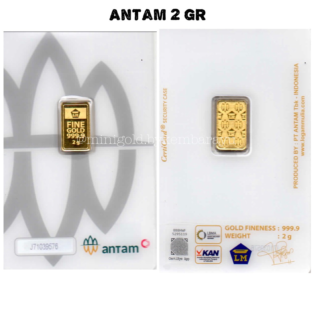 (FREE AMPLOP GIFT SERIES) Logam Mulia Antam emas 24 karat 0.5 1 2 3 gram-2 gram
