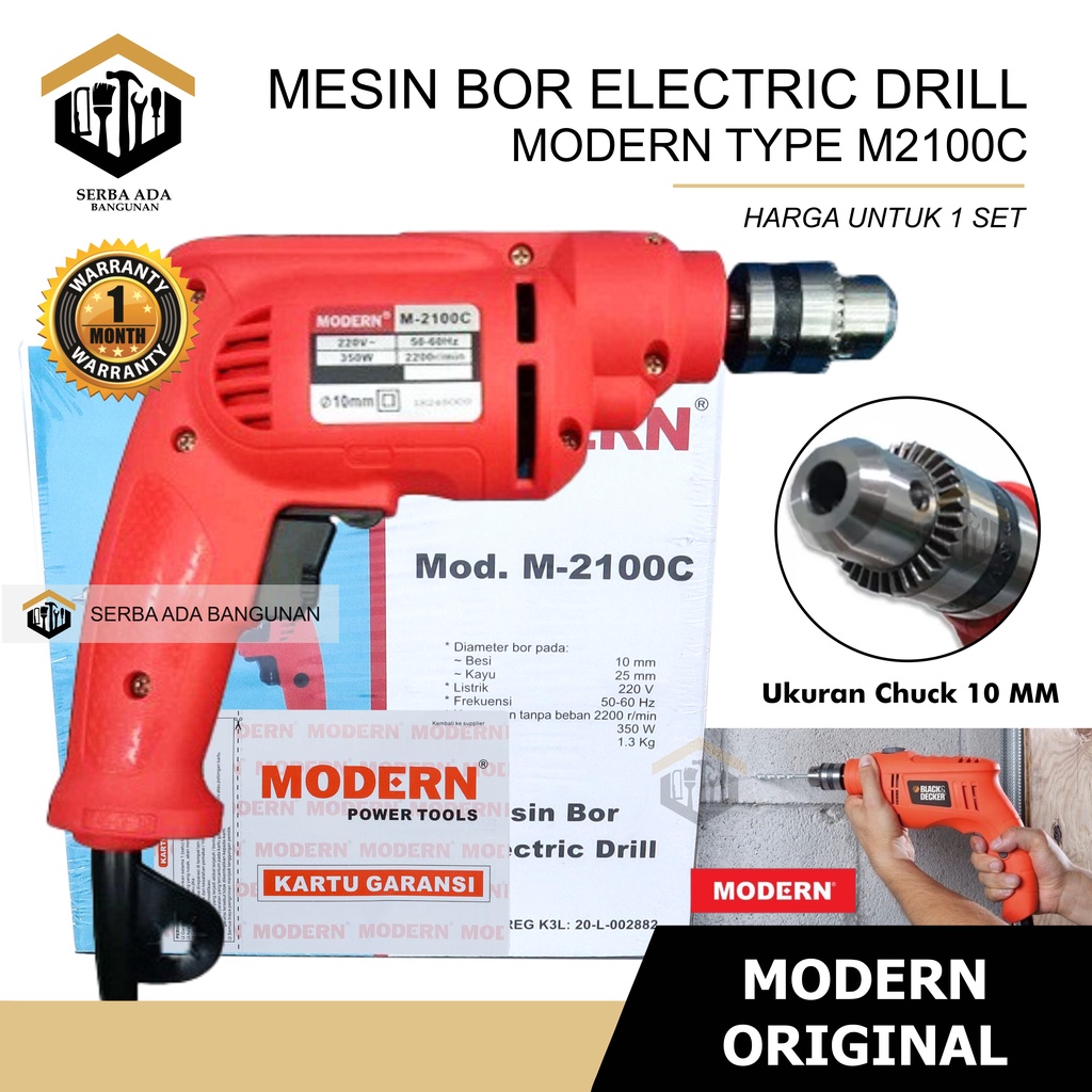 Modern M-2100C / Modern m2100c / Mesin Bor Modern M 2100 C / Mesin Bor 10mm Modern M2100C