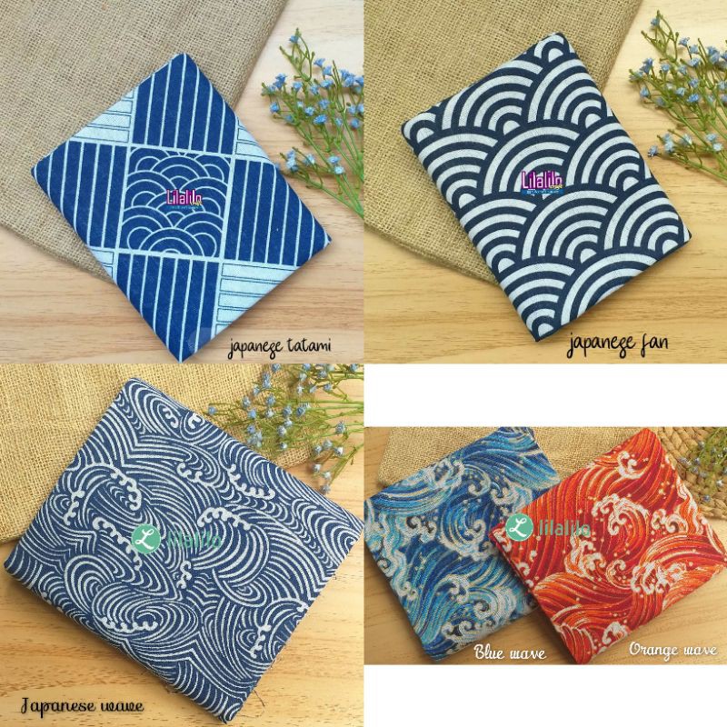 PROMO KANVAS LINEN JAPANESE FAN / JAPANESE WAVE / JAPANESE TATAMI / LINEN HOMEDECOR / LINEN FOR BAG