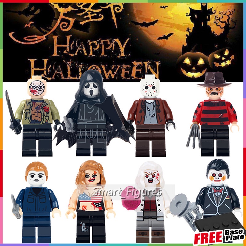 Mainan Action Figure Mini Seri Halloween Zambie Girl MichaelMyers Scream Billy Freddy Untuk Hadiah WM6003