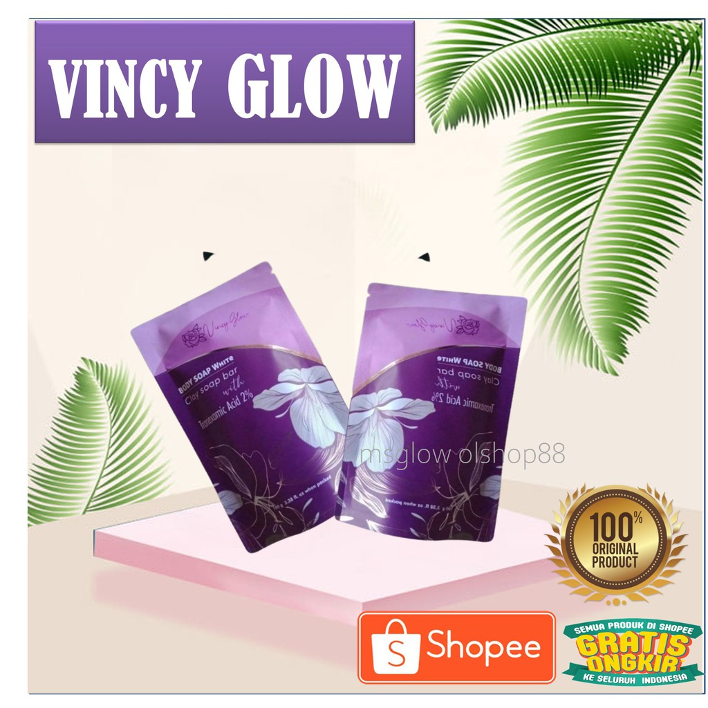 vincy glow/ sabun vincy/ sabun pemutih badan/kecantikan badan/kecantikan/pemutih/glow/sabun badan wh