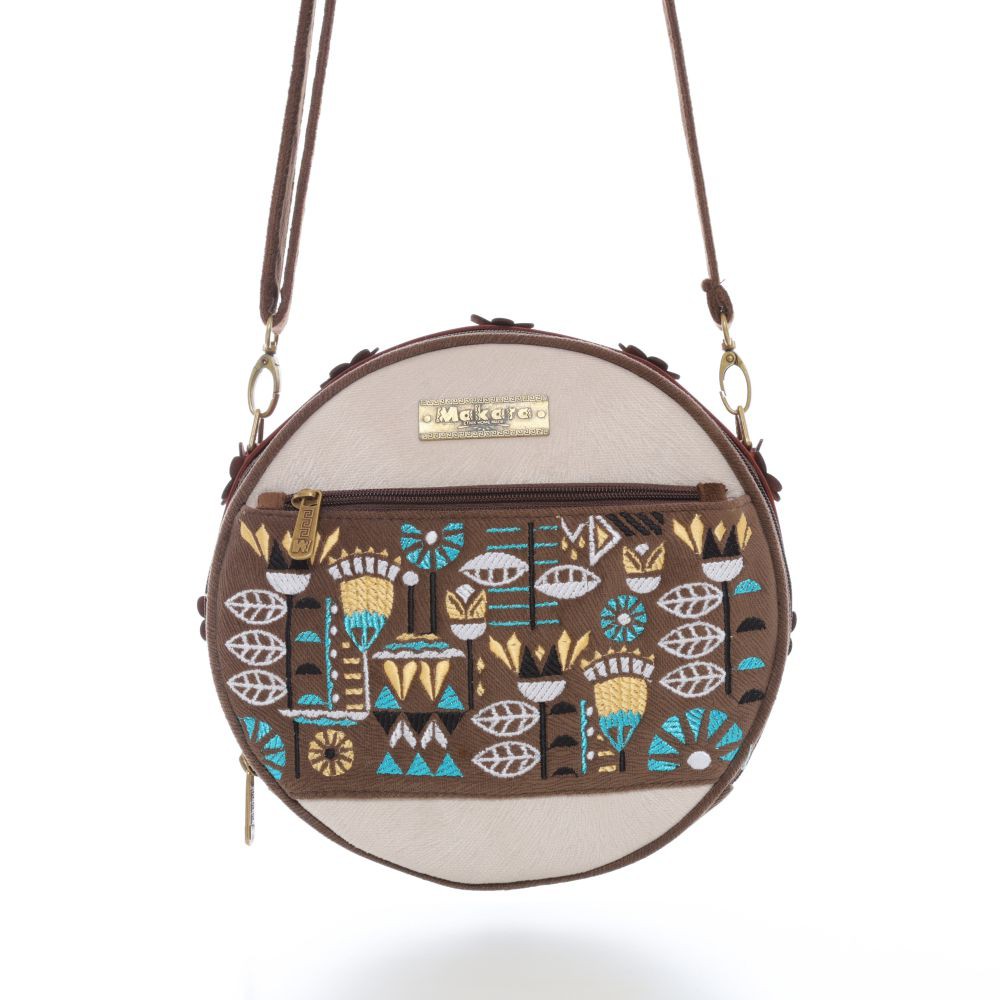 Makara MCO Ankaa Tas Bulat Selempang Bahan Midili Fashion Wanita Etnik Original Berkualitas