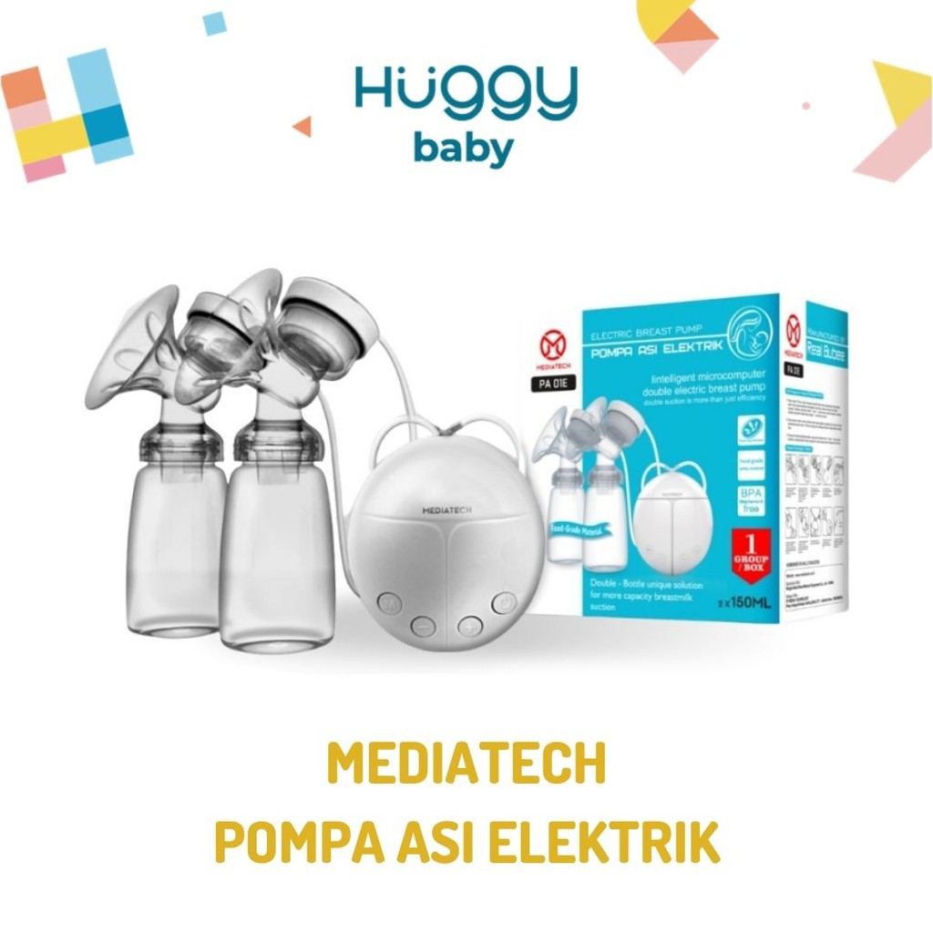 Mediatech Pompa Asi Elektrik Ganda BPA Free Breast Pump Real Bubee GARANSI