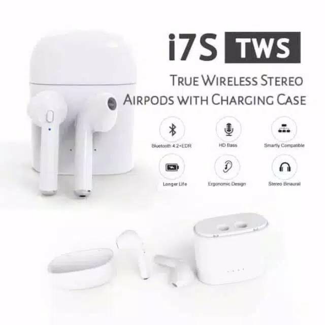 Henset Earphone Headset Bluetooth I7s - Tws Support bisa buat Iphone oppo xiaomi All smartphone-5