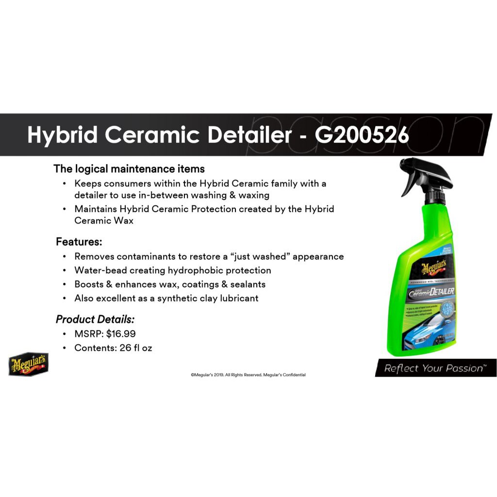 MEGUIARS Hybrid Ceramic Detailer 100ml REFILL SiO2 Silica Spray Semi Coating Daun Talas Hydrophobic