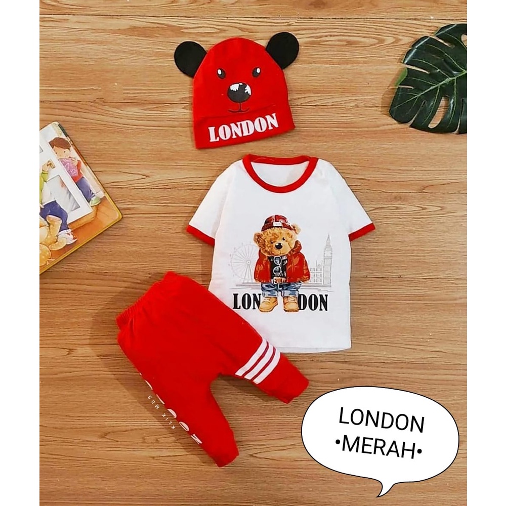 Setelan Baju Bayi Pakaian Anak Laki-Laki Free Topi Boutique Lion 1 Ukuran Estimasi 0-9 Bulan