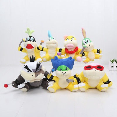 15CM Boneka Koopalings Super Mario Bros 7&quot; Koopa Plush Toy Stuffed Doll Kids Gift USA Seller Mainan