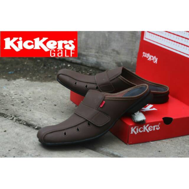  SaNDal  Pria  Slide Kickers  Original  Bahan Kulit Santai 
